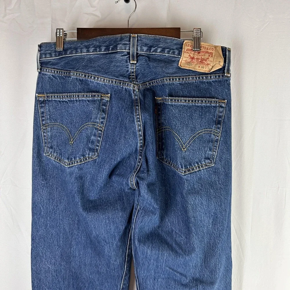 VTG Levis 501‎ Jeans Mens 36x30 (fit 34x30) Blue Button Fly Straight Leg Denim